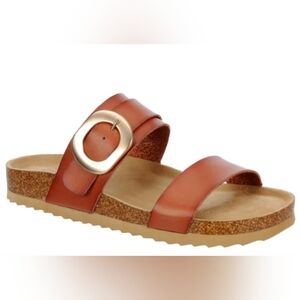 BJORNDAL WOMENS ELENA FOOTBED SANDAL Size 6 Tan